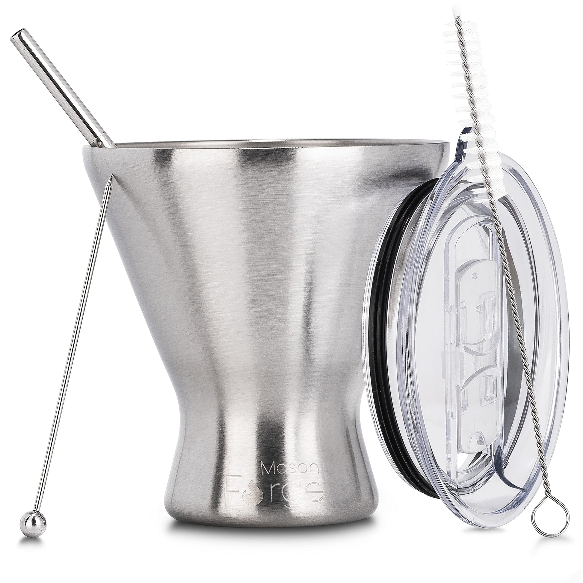 Martini Glass, Insulated Stainless Steel Margarita Glass with Lid